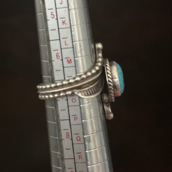 Turquoise T. Yazzie native sterling silver ring - Picture 6 of 11